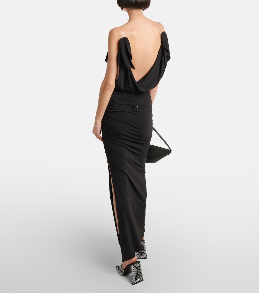 The Attico Ruched draped jersey gown