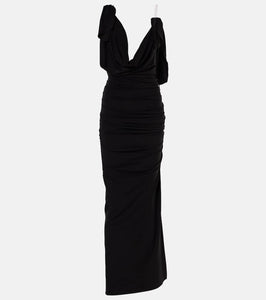 The Attico Ruched draped jersey gown