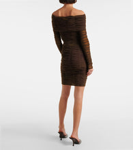 The Attico Ruched high-rise jersey miniskirt