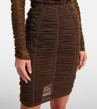 The Attico Ruched high-rise jersey miniskirt