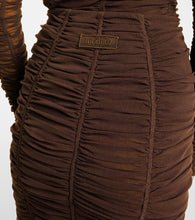 The Attico Ruched high-rise jersey miniskirt