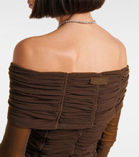 The Attico Ruched off-shoulder jersey minidress