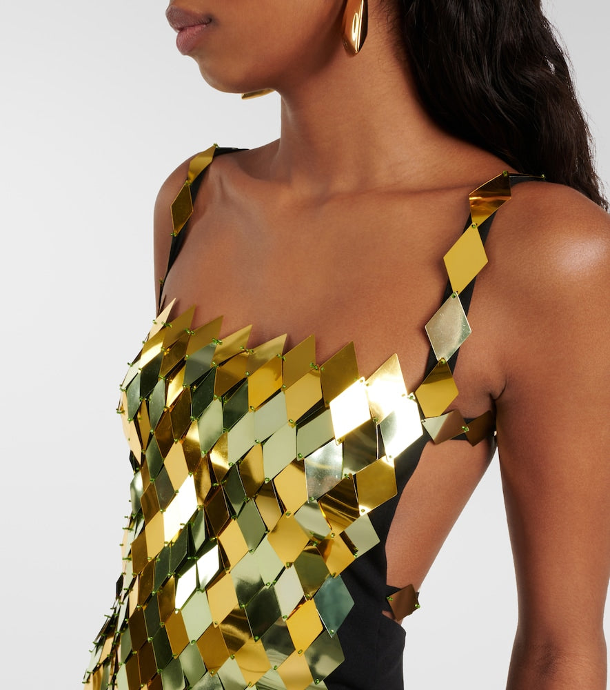 The Attico Rue embellished minidress