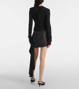 The Attico Sash embellished minidress
