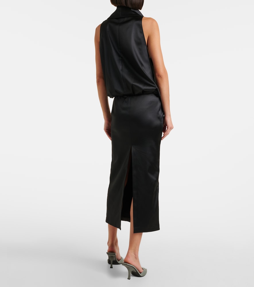 The Attico Satin midi dress