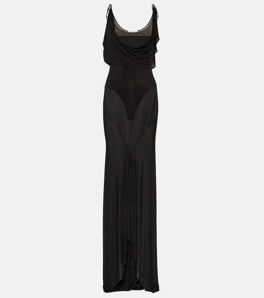 The Attico Semi-sheer jersey gown. Attico 半透明平纹针织礼服