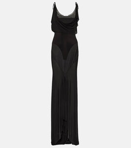 The Attico Semi-sheer jersey gown