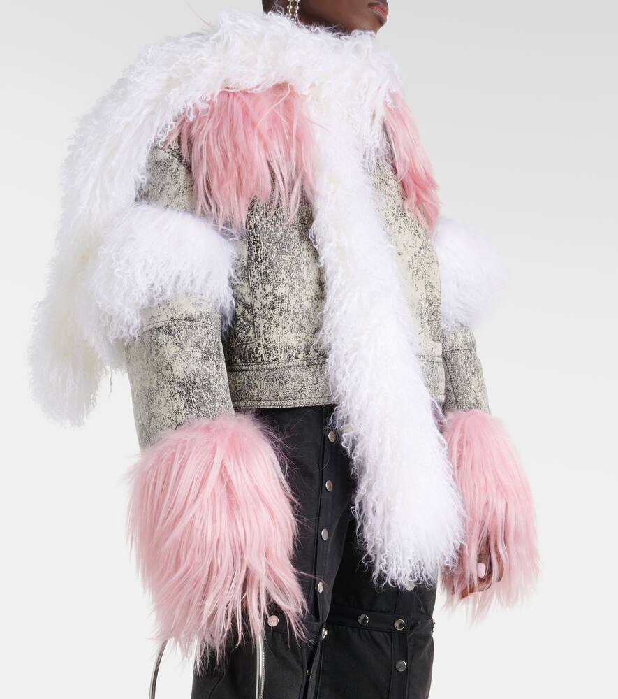 The Attico Shearling-trimmed leather jacket