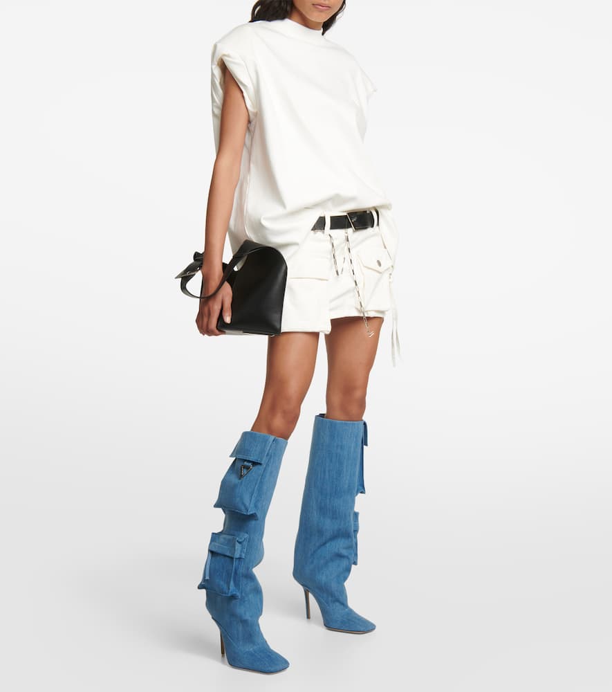 The Attico Sienna Tube denim knee-high boots