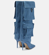 The Attico Sienna Tube denim knee-high boots