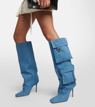 The Attico Sienna Tube denim knee-high boots