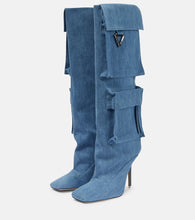The Attico Sienna Tube denim knee-high boots