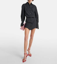 The Attico Silvye logo striped cotton shirt dress