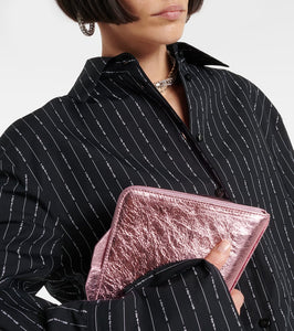 The Attico Silvye logo striped cotton shirt dress