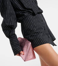 The Attico Silvye logo striped cotton shirt dress