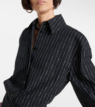 The Attico Silvye logo striped cotton shirt dress
