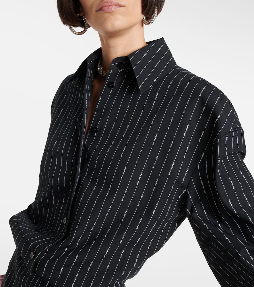 The Attico Silvye logo striped cotton shirt dress