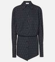 The Attico Silvye logo striped cotton shirt dress