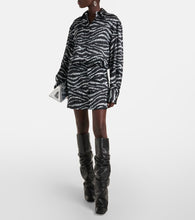 The Attico Silvye zebra-print satin shirt dress