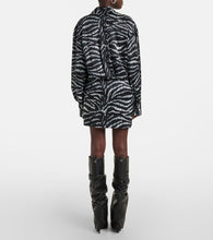 The Attico Silvye zebra-print satin shirt dress