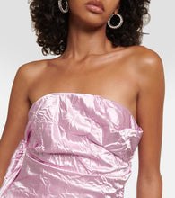 The Attico Strapless satin minidress