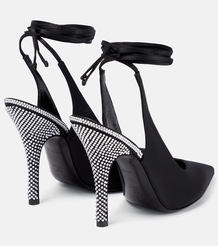 The Attico Venus embellished slingback pumps