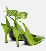 The Attico Venus faux leather slingback pumps