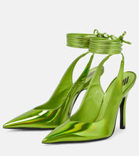 The Attico Venus faux leather slingback pumps