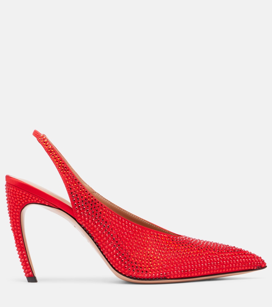 The Attico Viper 95 embellished slingback pumps