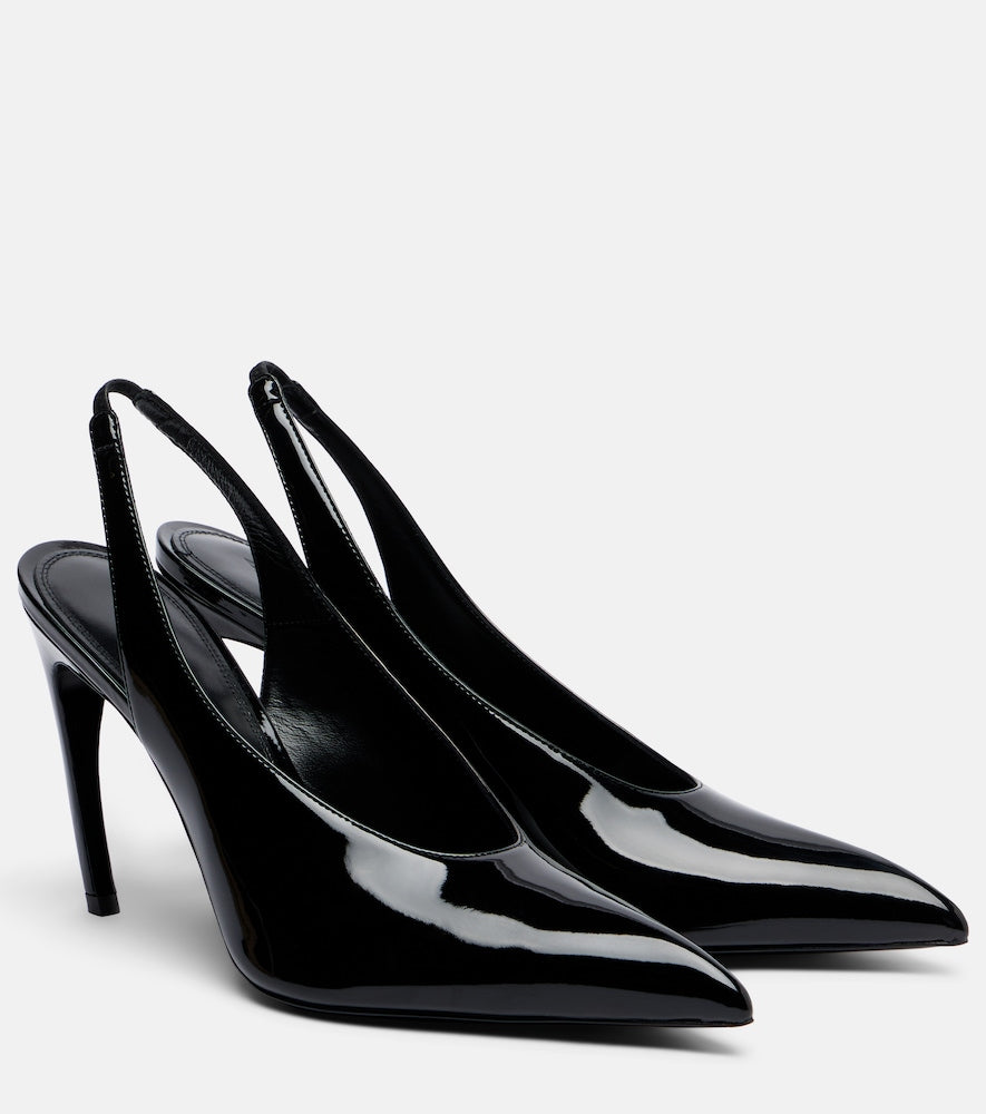 The Attico Viper leather slingback pumps