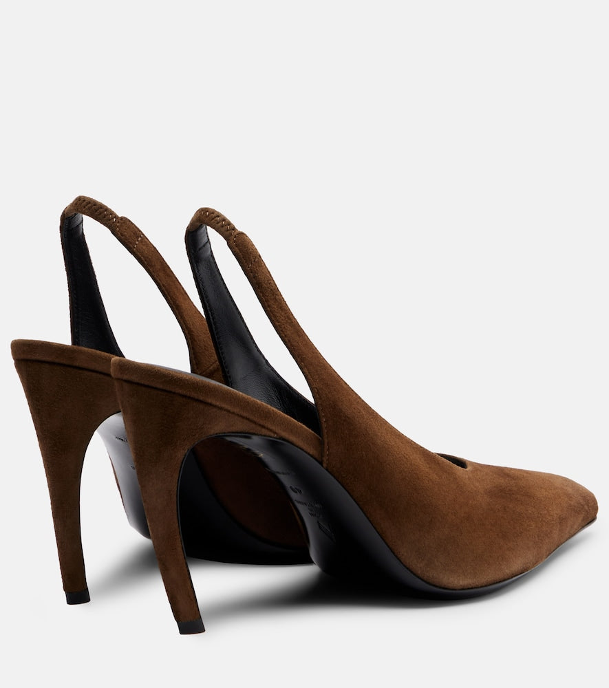 The Attico Viper suede slingback pumps