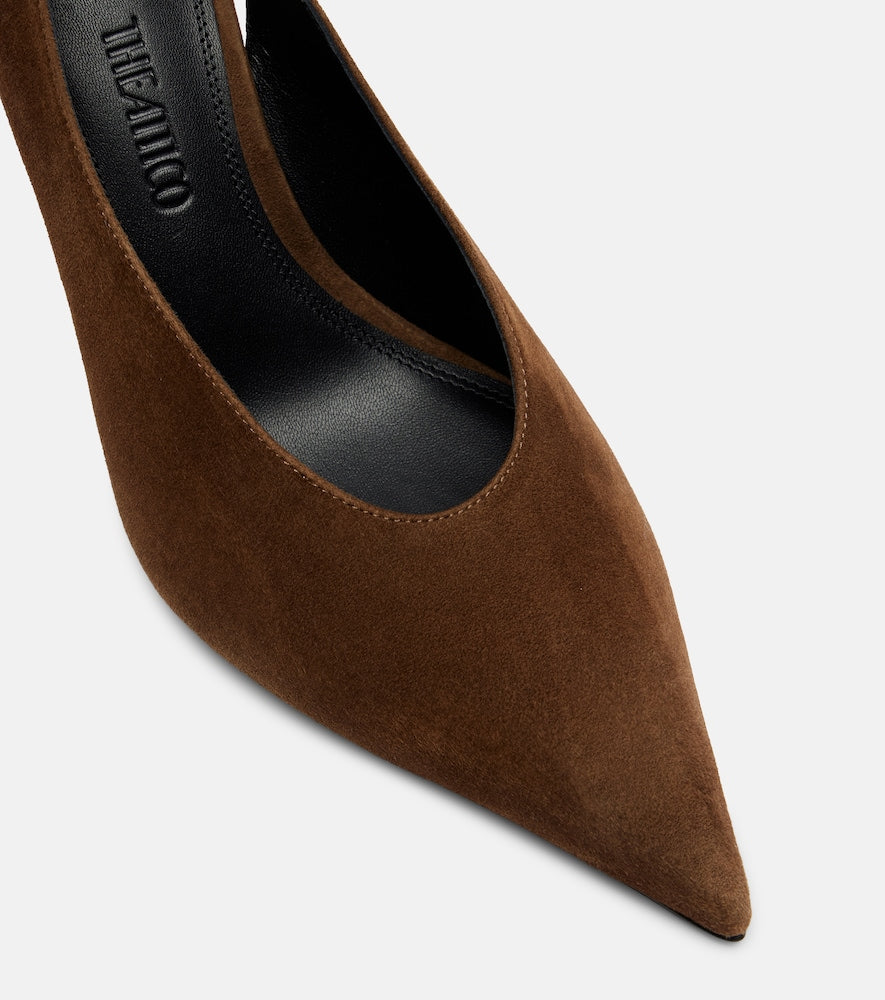 The Attico Viper suede slingback pumps
