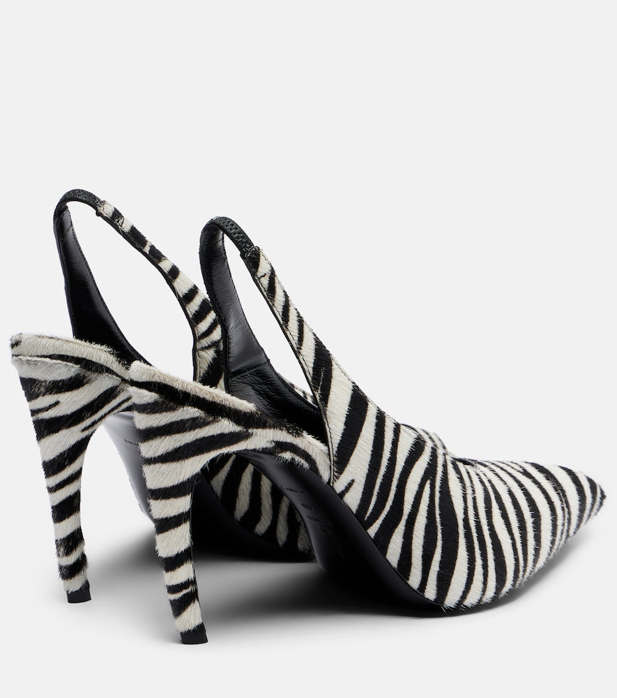The Attico Viper zebra-print calf hair pumps