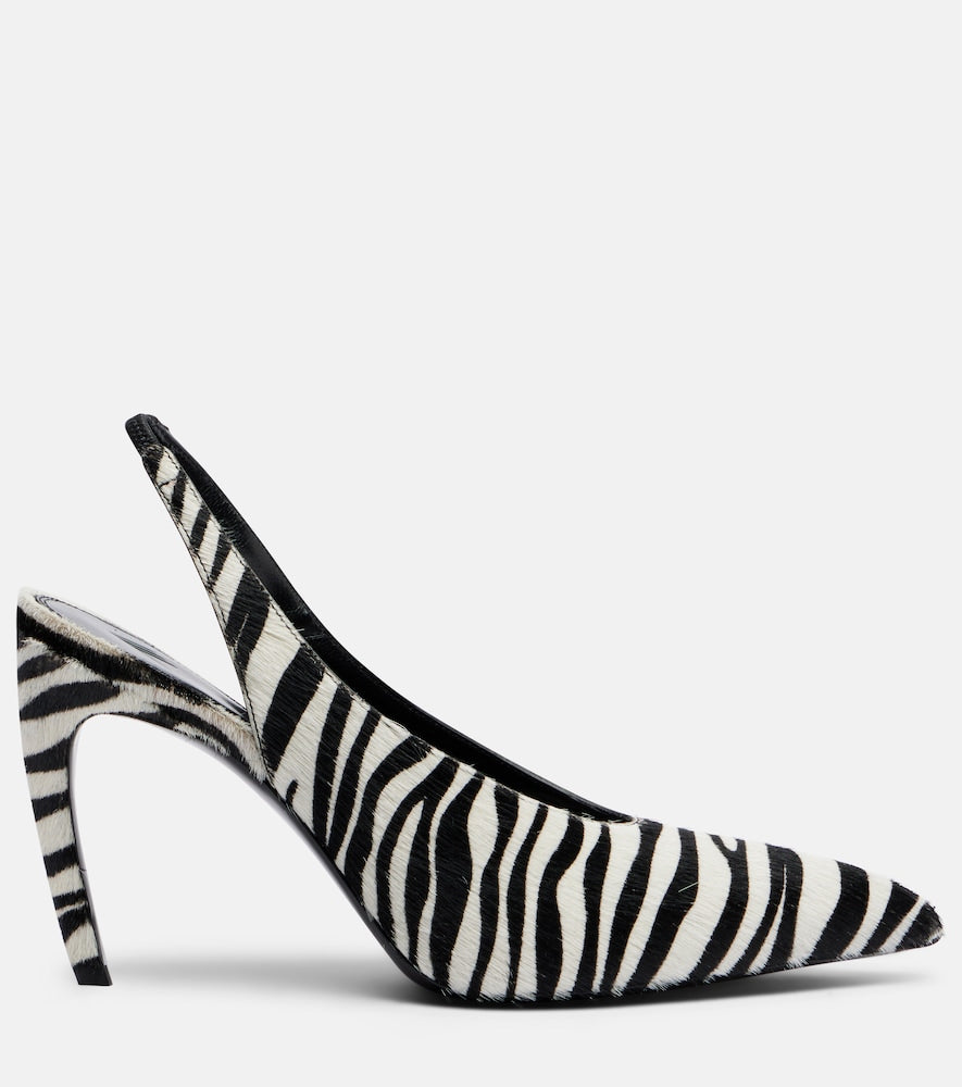 The Attico Viper zebra-print calf hair pumps