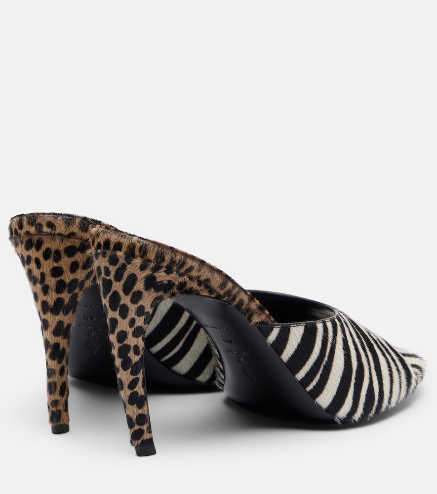 The Attico Betta zebra-print calf hair mules in Multicoloured - Heeled Sandals