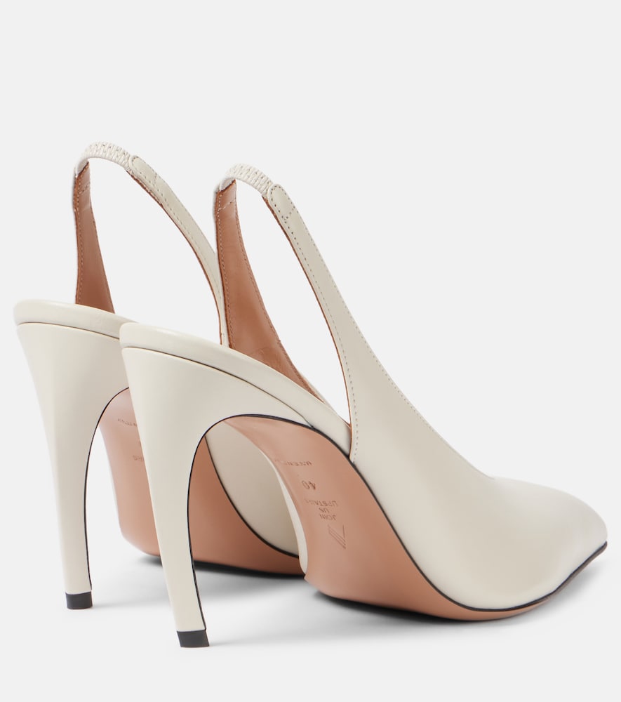 The Attico Viper 95 leather slingback pumps (White) - High-Heel Pumps