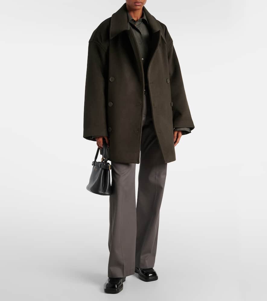 The Frankie Shop Marian oversized wool-blend peacoat