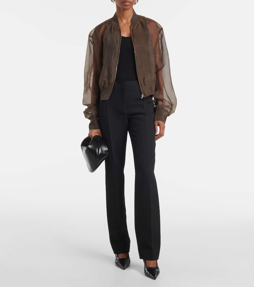 The Frankie Shop Micky silk-blend bomber jacket