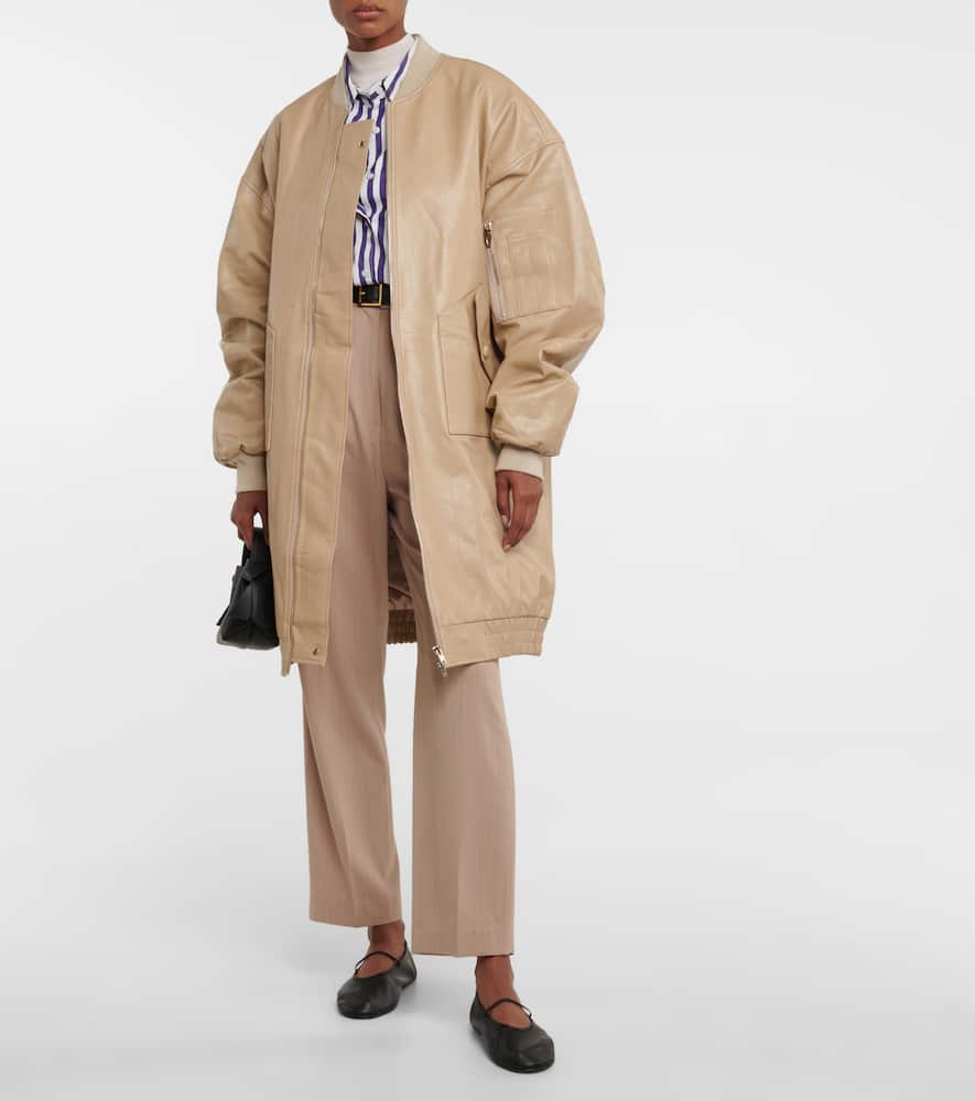 The Frankie Shop Oversized faux leather bomber jacket