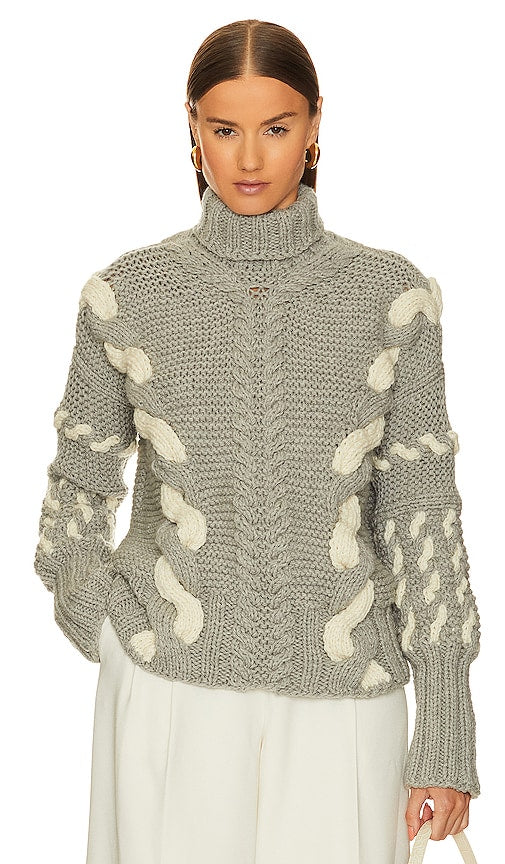 The Knotty Ones Barbora Turtleneck in Grey - Col roulé Barbora The Knotty Ones en gris - The Knotty Ones 灰色 Barbora 高领毛衣 - Der Knotty Ones Barbora Rollkragenpullover in Grau - The Knotty Ones Barbora 터틀넥 그레이 색상 - Dolcevita Barbora The Knotty Ones in grigio