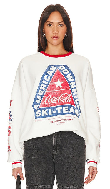 The Laundry Room American Downhill Ski Team Jumper in White - Pull de l'équipe américaine de ski alpin The Laundry Room en blanc - The Laundry Room 美国速降滑雪队白色毛衣 - Der Wäscheraum-Pullover des American Downhill Ski Team in Weiß - The Laundry Room 아메리칸 다운힐 스키팀 화이트 점퍼 - Il maglione della squadra americana di sci alpino della lavanderia in bianco