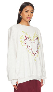 The Laundry Room Burn Heart Jumper in Grey