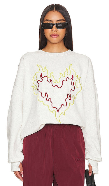 The Laundry Room Burn Heart Jumper in Grey - The Laundry Room - Pull Burn Heart en gris - The Laundry Room Burn Heart 灰色毛衣 - Der Laundry Room Burn Heart Pullover in Grau - The Laundry Room 번하트 점퍼 그레이 색상 - Maglione The Laundry Room Burn Heart in grigio