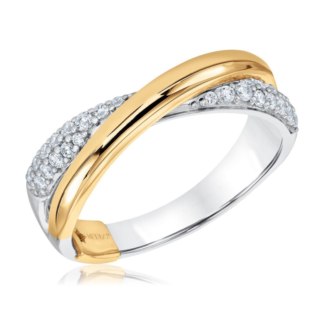 The Little Prince(R) 1/4ctw Diamond Two-Tone Crossover Ring