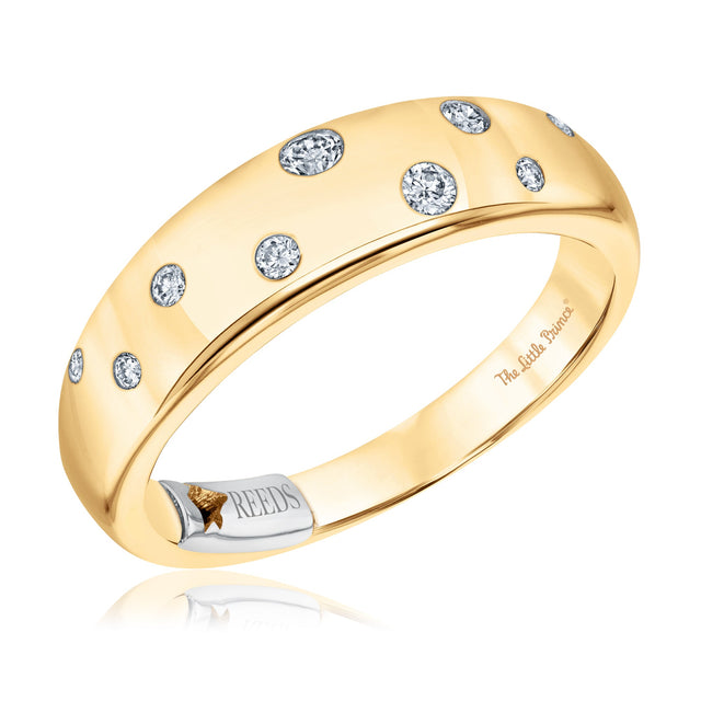 The Little Prince(R) 1/8ctw Diamond Cosmos Yellow Gold Ring