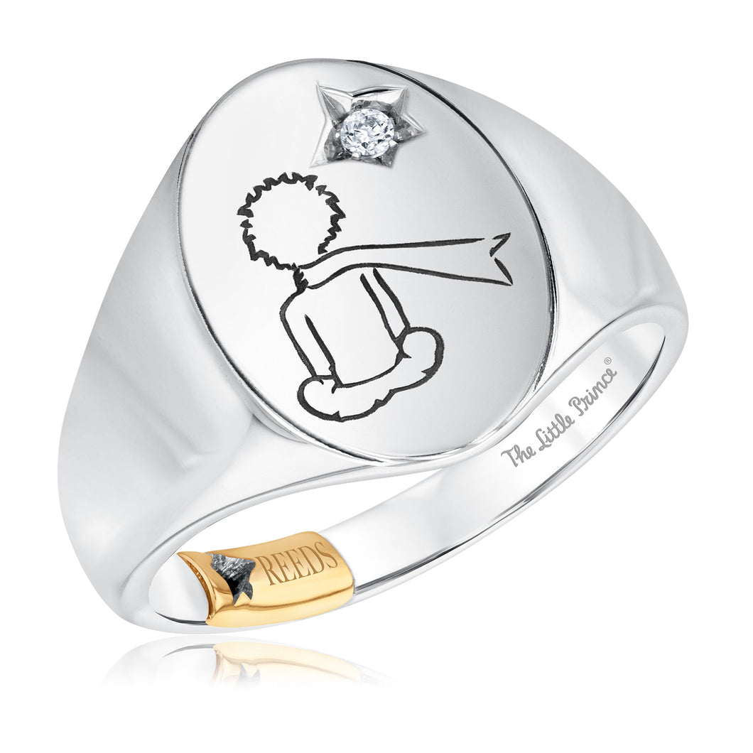 The Little Prince(R) Diamond Accent Boy Sterling Silver Signet Ring