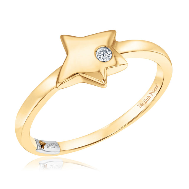 The Little Prince(R) Diamond Accent Puffed Star Yellow Gold Ring