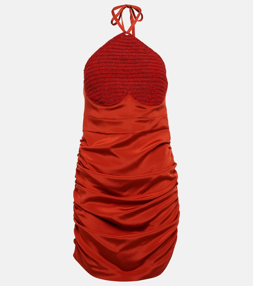 The Mannei Alcala ruched silk-blend minidress. The Mannei Alcala 褶饰真丝混纺迷你连衣裙