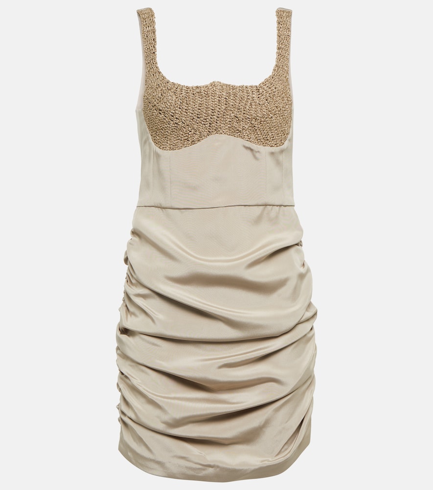 The Mannei Almeria ruched silk-blend minidress. Mannei Almeria 褶皱真丝混纺迷你连衣裙
