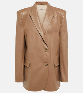 The Mannei Greenock single-breasted leather blazer